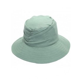 Sun Hats Bucket Hats for Men Women- Packable Outdoor Sun Hat Travel Fishing Cap - Style 1-mint Green(crease) - CN18EXMGR6H $9.95