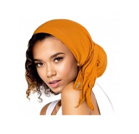 Headbands Pre-Tied Headscarf Versatile Long Ties Bandana Tichel Headwear Turban Wrap Soft Cotton - CI128KCBO7J $20.84