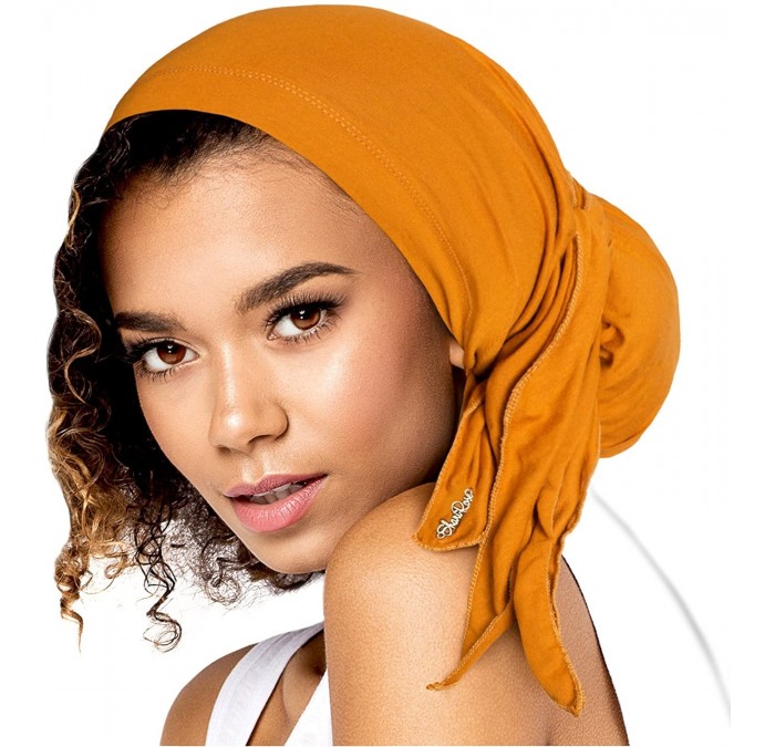 Headbands Pre-Tied Headscarf Versatile Long Ties Bandana Tichel Headwear Turban Wrap Soft Cotton - CI128KCBO7J $38.12