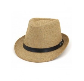Sun Hats Jazz Hat 2019 Male Female Couple Straw Hat Outdoor Travel Husk Solid Colour Fashion Sunshade Sun Hat - Khaki - CM18U...