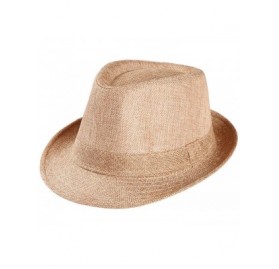 Sun Hats 2020 Unisex Top Gangster Cap Beach Sun Straw Hat Band Sunhat Outdoor Cap - Khaki - CT1955T3ONT $9.00