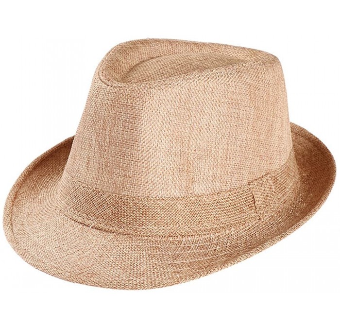Sun Hats 2020 Unisex Top Gangster Cap Beach Sun Straw Hat Band Sunhat Outdoor Cap - Khaki - CT1955T3ONT $16.68