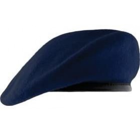 Berets Unlined Beret with Leather Sweatband - Dark Royal Blue - CS11WV9YTGL $14.26