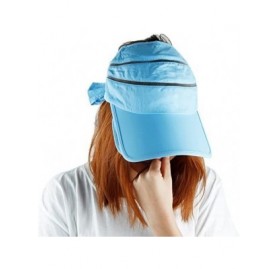 Visors Sun Visor Hat for Women-Summer Outdoor Workout Expanding Brim Sport Cap - Light Blue - C012JDYYBS7 $10.70