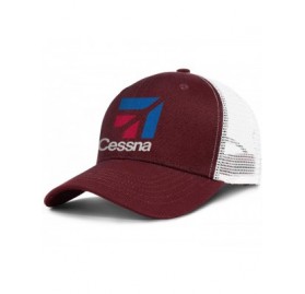 Baseball Caps Unisex Women Men's Hipster Baseball Hat Adjustable Mesh Outdoor Flat Caps - Burgundy-35 - CD18T9MDQZN $30.59
