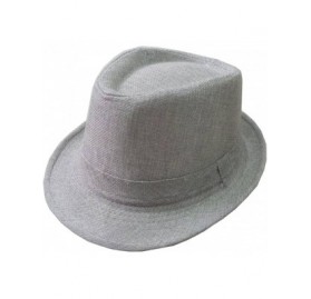 Sun Hats Fedoras Gangster Summer Hat Jazz Caps Light Gray - CY11KYBAX2L $10.79