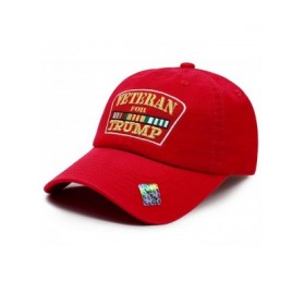 Baseball Caps Veterans for Trump Dad Hat Cotton Ball Cap Baseball Cap Hand Wash PC101 - Pc101 Red - CD19469QR8K $11.10