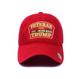 Baseball Caps Veterans for Trump Dad Hat Cotton Ball Cap Baseball Cap Hand Wash PC101 - Pc101 Red - CD19469QR8K $11.10