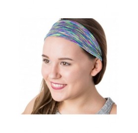 Headbands Xflex Space Dye Adjustable & Stretchy Wide Headbands for Women - Space Dye Black & Multi Purple - CB183MSG5EZ $15.72