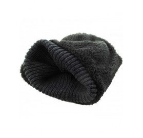 Skullies & Beanies Men Women Knit Winter Warmers Hat Daily Slouchy Hats Beanie Skull Cap - 3.03) Very Warm Dark Gray - CW18GQ...