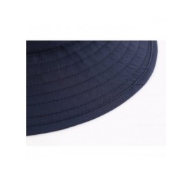 Sun Hats Outdoor UPF50+ Mesh Sun Hat Wide Brim Fishing Hat with Neck Flap - Navy Blue - C718DQZ43QX $18.54