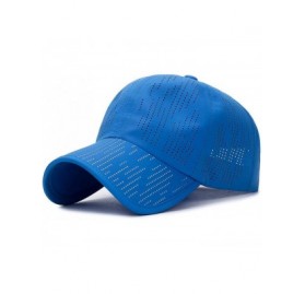 Baseball Caps Plain Breathable Quick Drying Baseball Cap Mesh Sun Hat for Baseball Golf Fishing Outdoor Hats - Blue - C918U64...
