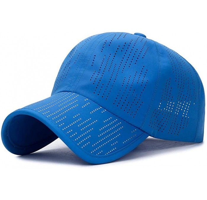 Baseball Caps Plain Breathable Quick Drying Baseball Cap Mesh Sun Hat for Baseball Golf Fishing Outdoor Hats - Blue - C918U64...