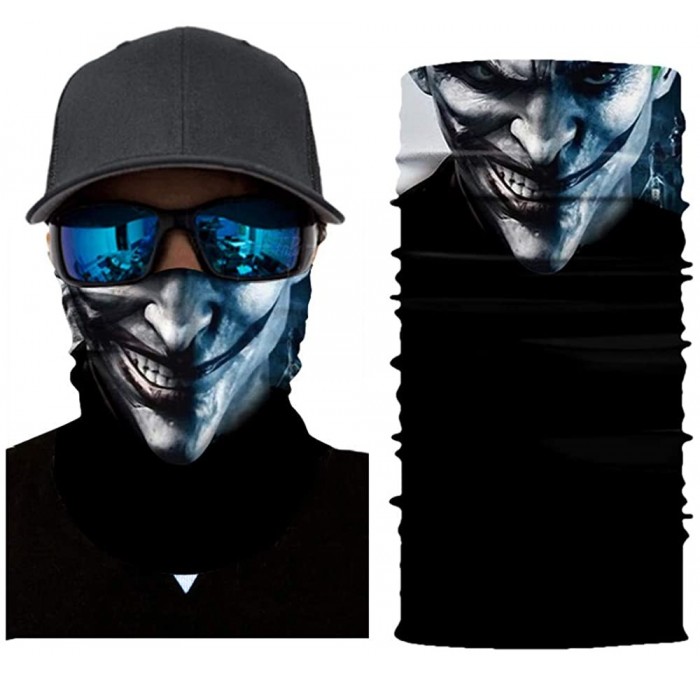 Balaclavas Joker Print Face Mask- Rave Bandana- Neck Gaiter- Scarf- Summer Balaclava for Dust Wind UV Protection - Jkj - C819...