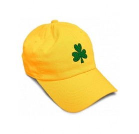 Baseball Caps Custom Soft Baseball Cap Shamrock Embroidery Dad Hats for Men & Women - Golden Yellow - CM18SHIUCOT $11.97