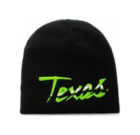 Skullies & Beanies USA Sports City State Cuffless Beanie Knit Hat Cap - Texas Black Green - CF11QW42BGB $11.26