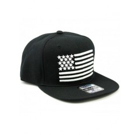 Baseball Caps USA Flag 3D Embroidered Snapback Cap Hat Black - CP128D0YNR1 $20.58