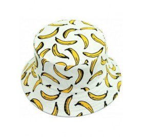 Bucket Hats Fruit Pattern Bucket Hat Summer Fisherman Cap Hawaii Sun Hat for Men Womens - Banana White - CQ18OHKCUSO $10.13