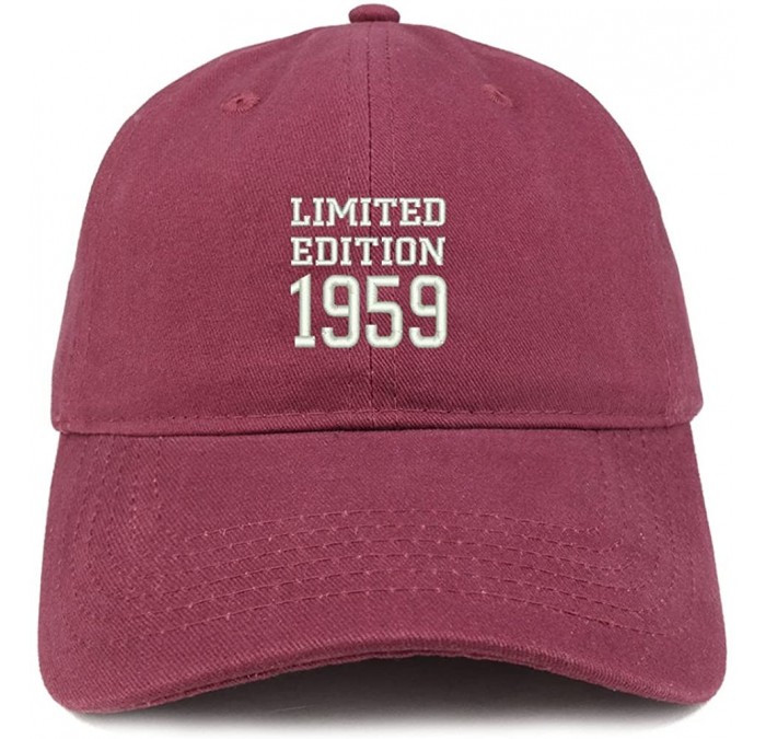 Baseball Caps Limited Edition 1959 Embroidered Birthday Gift Brushed Cotton Cap - Maroon - CB18D9MM70G $33.83