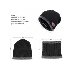 Skullies & Beanies Womens Mens Winter Hat Warm Thick Beanie Cap Scarf for Winter Knit Ski Beanies - Black - C6186Q6N0WK $11.13