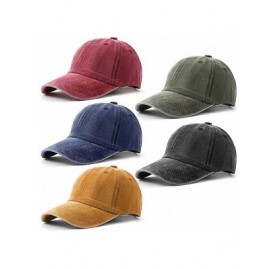 Baseball Caps 5 Pieces Unisex Vintage Washed Distressed Baseball Hat Baseball Cap Twill Adjustable Dad Hat (Color 1) - CR18QI...