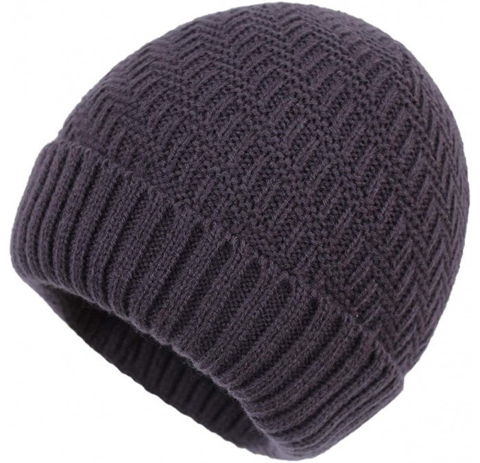 Skullies & Beanies Daily Beanie Hat for Men Warm Winter Hats Thick Knit Cuff Beanie Cap - Dark Gray - CS192QX95TY $8.32