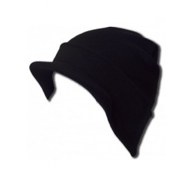 Skullies & Beanies New Cuff Black Beanie Visor Skull Cap HAT - CY1113A2Z4L $7.74