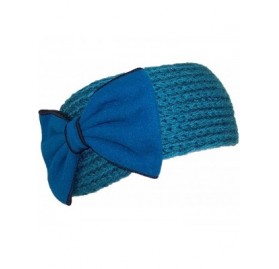 Cold Weather Headbands Womens Knit Headband W/Large Bow (One Size) - Teal - CE125Y2ERB3 $10.75