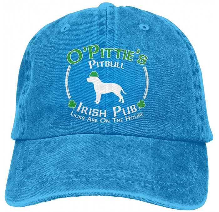 Baseball Caps Unisex Adjustable Vintage Jeans Baseball Caps St Patricks Day Dog Pitbull Pittie Irish Pub Hiphop Cap - Blue - ...