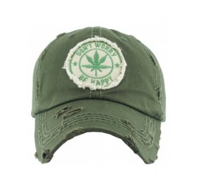Baseball Caps Weed Marijuana Leaf Collection Dad Hat Baseball Cap Polo Style Adjustable - (2.1) Be Happy Olive - CG12OE59XLK ...