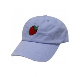 Baseball Caps Strawberry Cotton Baseball Dad Caps - Sky - CB12M3Y18V7 $14.46