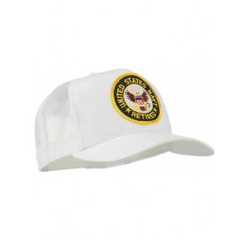 Baseball Caps US Navy Retired Circle Patched Mesh Cap - White - C111QLMN2AH $22.07