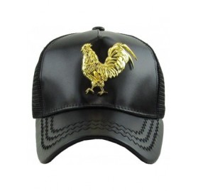 Baseball Caps Dominican Republic Gold Badge Wolf Rooster Tuna Trucker Cap Adjustable Snapback Hat - 2.(rooster) Black - CG18I...