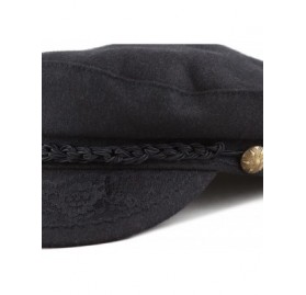 Newsboy Caps Winter Unisex Wool & Faux Leather Greek Fisherman Sailor Fiddler Driver Hat Flat Cap - Black - C9126Z3XJ73 $17.81