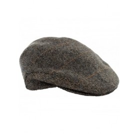 Newsboy Caps Irish 100% Wool Gents Quilted Trinity Cap by Mucros Weavers - Grey Brown - CS11Q2625TR $36.71