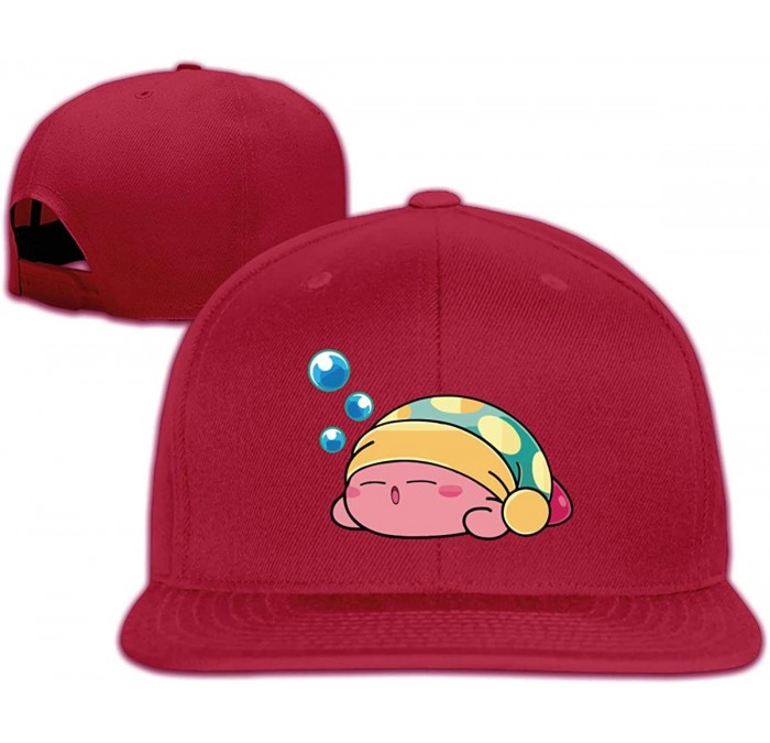 Baseball Caps Funny Cute Sleeping Kirby Unisex Hip-Hop Korea Fashion Adjustable Moss Green Baseball Cap - Dark Red - CW18M4ET...