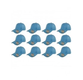 Baseball Caps ( Pack of 12 ) Classic Premium Baseball Cap Adjustable Size Plain Hat Unisex - Sky Blue - CX1865GWWUT $33.46