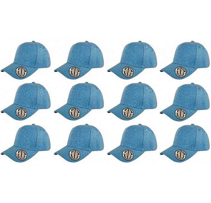 Baseball Caps ( Pack of 12 ) Classic Premium Baseball Cap Adjustable Size Plain Hat Unisex - Sky Blue - CX1865GWWUT $75.73