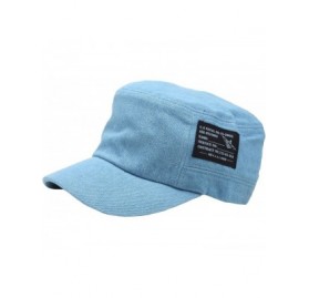 Baseball Caps A97 Unisex Soldier Patch Point Basic Fashion Club Army Cap Cadet Military Hat - Denim-sky - CE121AN0SML $15.30