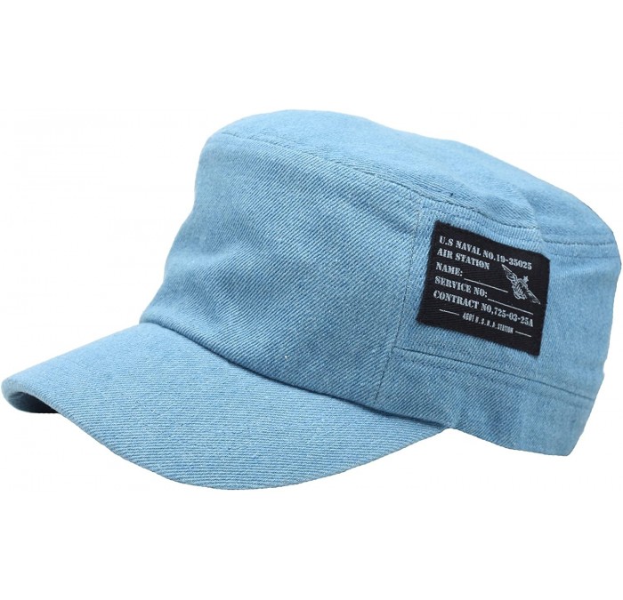 Baseball Caps A97 Unisex Soldier Patch Point Basic Fashion Club Army Cap Cadet Military Hat - Denim-sky - CE121AN0SML $36.98