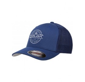 Baseball Caps Flexfit 6511 Truckers Caps - Royal- Royal With White Logo - CX12E35FRT3 $15.78