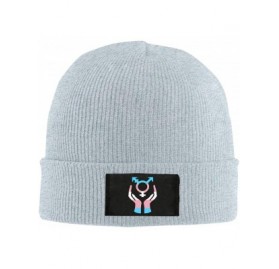 Skullies & Beanies Support Transgender Rights Beanie Hat Winter Warm Knit Skull Hat Cap for Unisex Black - Gray - CE18M29WQ7S...