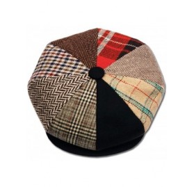 Newsboy Caps Mens Patchwork Wool Big Apple Duckbill Ivy Newsboy Irish Tweed Cap Hat - CQ11PK06G5P $11.94
