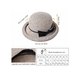 Sun Hats Womens UPF 50 Summer Straw Beach Sun Hat Wide Brim Fashion Fedora Packable & Adjustable - 99037beige - CO18SQNA3UZ $...