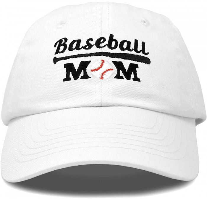 Baseball Caps Baseball Mom Women's Ball Cap Dad Hat for Women - White - CP18K34GRUY $15.36