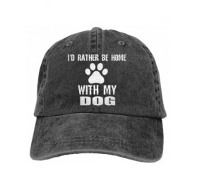 Baseball Caps Denim Fabric Adjustable Dog Mom Hat Fashion Distressed Baseball Cap for Women - I'd Rather Be Home With My Dog ...