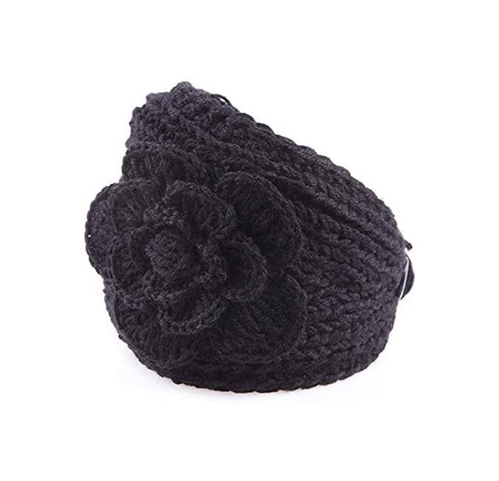 Cold Weather Headbands women's knit Winter headband ear warmer - Black - C218CGE633A $7.98