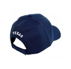 Baseball Caps Texas State Embroidery Hat Adjustable Texas Map Independent Lone Star Baseball Cap - Navy - CM18DUD4A9S $14.57