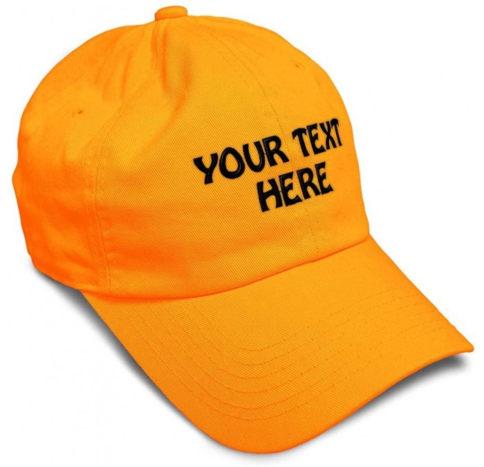 Baseball Caps Soft Baseball Cap Custom Personalized Text Cotton Dad Hats for Men & Women - Orange - CS18DLHZ8K8 $22.20