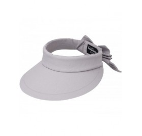 Visors Women's SPF 50+ UV Protection Wide Brim Beach Sun Visor Hat - Grey - CV12J70RWFB $11.58